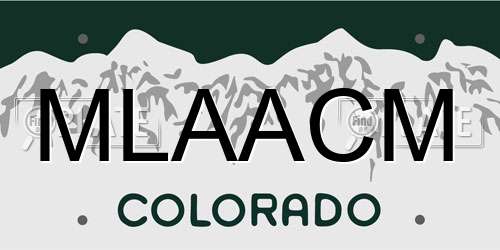 MLAACM Colorado License Plate