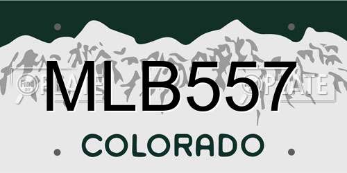 MLB557 Colorado License Plate