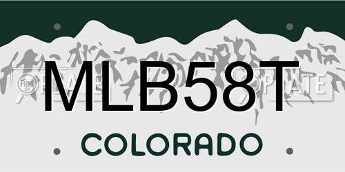 MLB58T Colorado License Plate