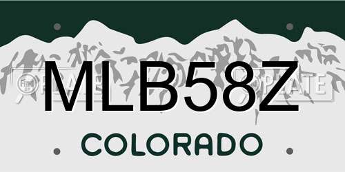 MLB58Z Colorado License Plate
