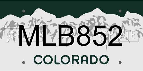 MLB852 Colorado License Plate