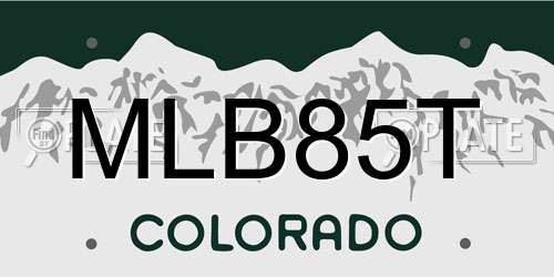 MLB85T Colorado License Plate