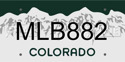 MLB882 Colorado License Plate
