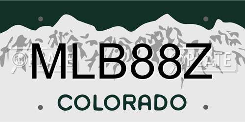 MLB88Z Colorado License Plate