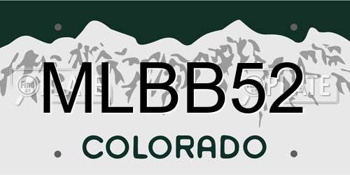 MLBB52 Colorado License Plate