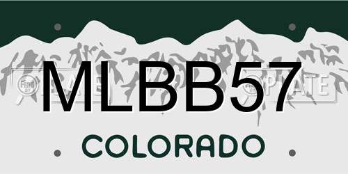 MLBB57 Colorado License Plate