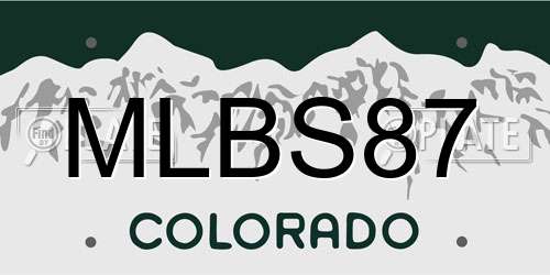MLBS87 Colorado License Plate