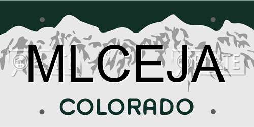 MLCEJA Colorado License Plate