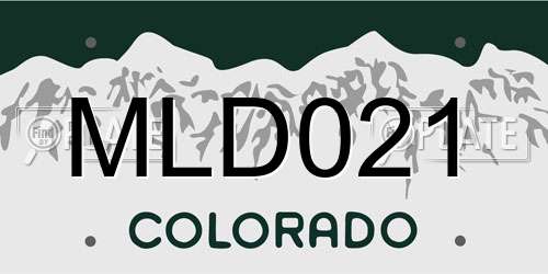 MLD021 Colorado License Plate