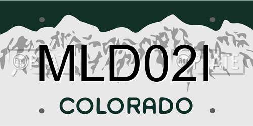 MLD02I Colorado License Plate