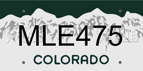 MLE475 Colorado License Plate
