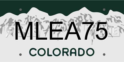 MLEA75 Colorado License Plate