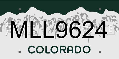 MLL9624 Colorado License Plate