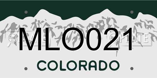 MLO021 Colorado License Plate
