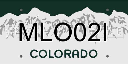 MLO02I Colorado License Plate