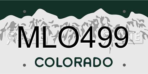 MLO499 Colorado License Plate