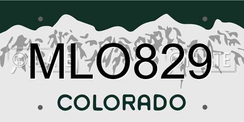 MLO829 Colorado License Plate