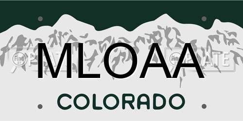 MLOAA Colorado License Plate