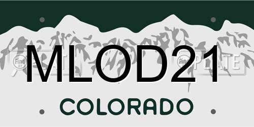 MLOD21 Colorado License Plate