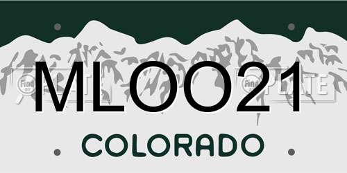 MLOO21 Colorado License Plate