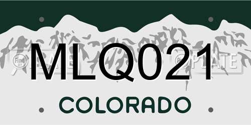 MLQ021 Colorado License Plate