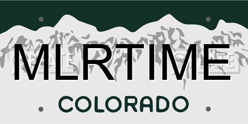 MLRTIME Colorado License Plate