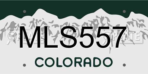 MLS557 Colorado License Plate