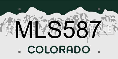 MLS587 Colorado License Plate