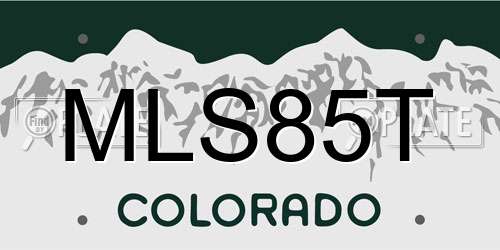 MLS85T Colorado License Plate