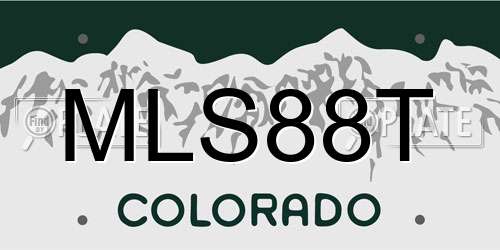 MLS88T Colorado License Plate