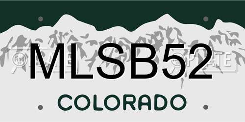 MLSB52 Colorado License Plate