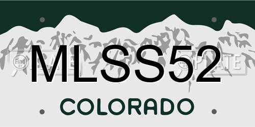 MLSS52 Colorado License Plate