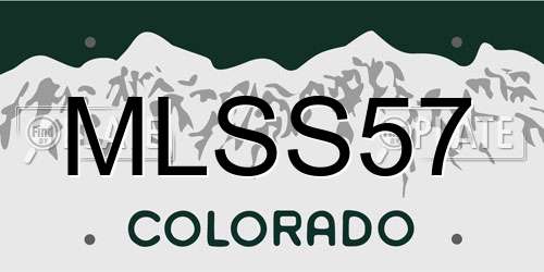 MLSS57 Colorado License Plate