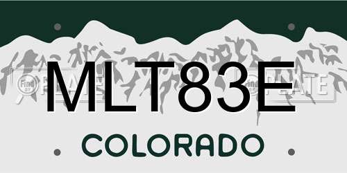 MLT83E Colorado License Plate