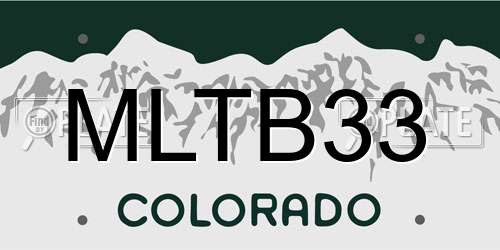 MLTB33 Colorado License Plate