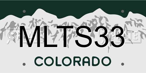 MLTS33 Colorado License Plate