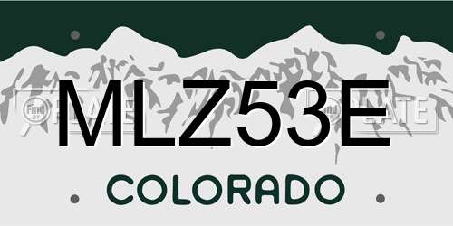 MLZ53E Colorado License Plate