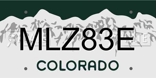MLZ83E Colorado License Plate
