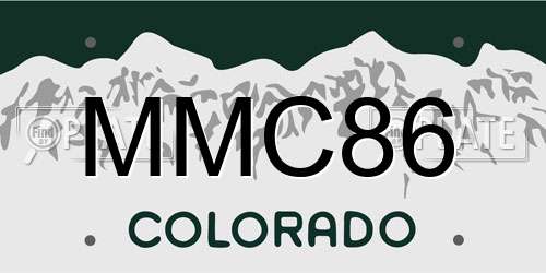 MMC86 Colorado License Plate