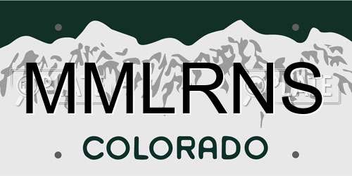 MMLRNS Colorado License Plate