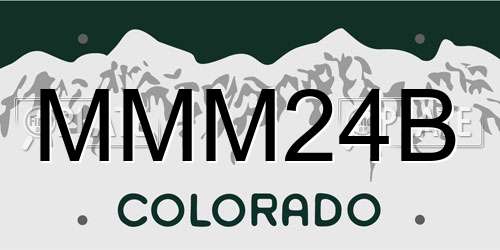 MMM24B Colorado License Plate