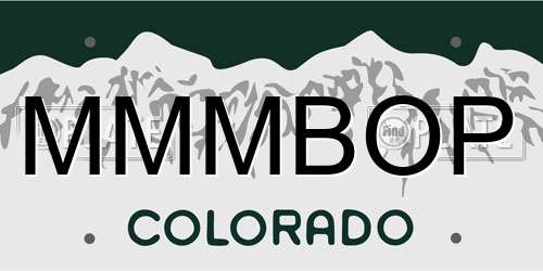 MMMBOP Colorado License Plate