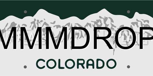 MMMDROP Colorado License Plate