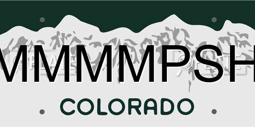 MMMMPSH Colorado License Plate