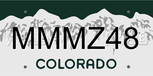 MMMZ48 Colorado License Plate