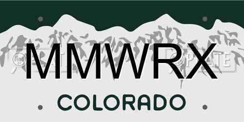 MMWRX Colorado License Plate