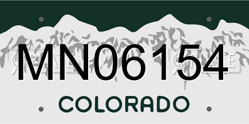 MN06154 Colorado License Plate