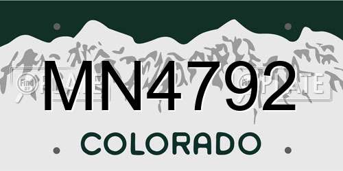 MN4792 Colorado License Plate