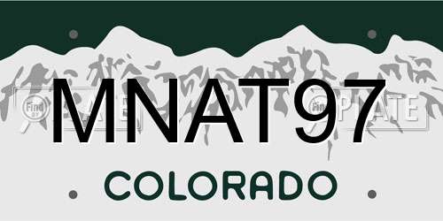 MNAT97 Colorado License Plate