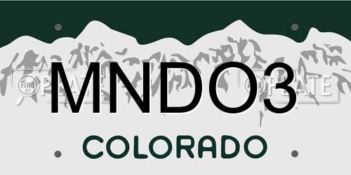 MNDO3 Colorado License Plate